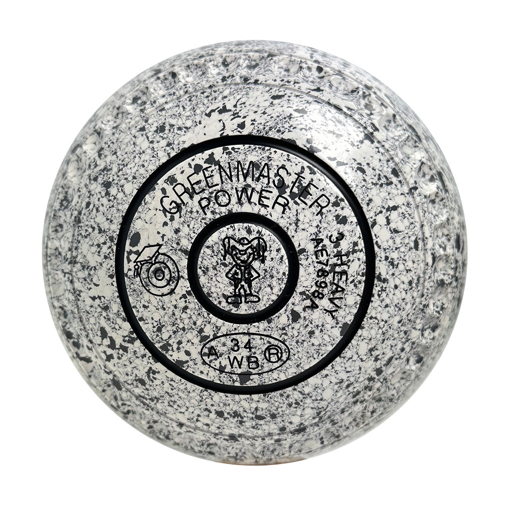 Greenmaster Power Lawn Bowls Size 3 Heavy Gripped White/Grey - AE7898A