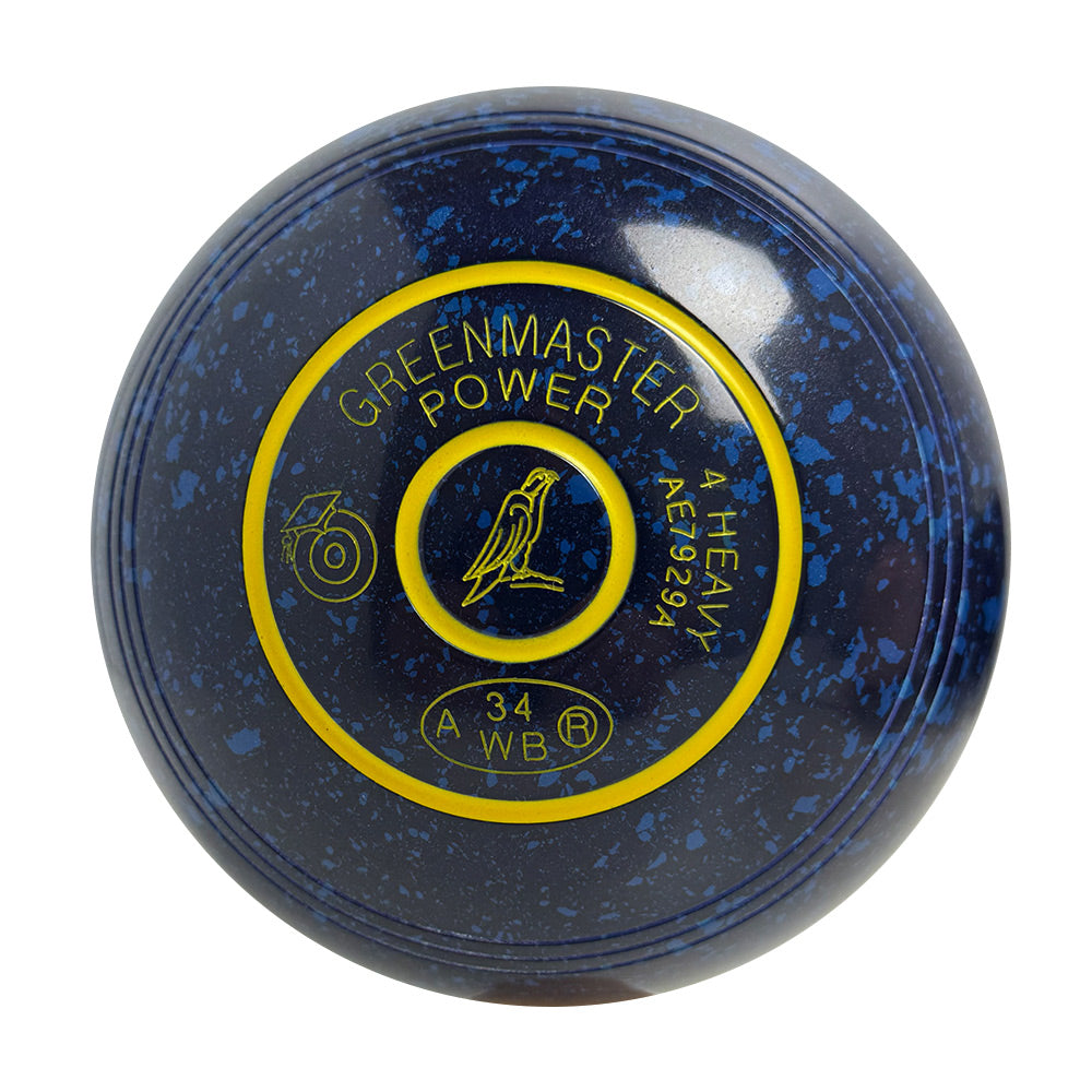 Greenmaster Power Lawn Bowls Size 4 Heavy Non-Gripped Dark Blue/Blue - AE7929A
