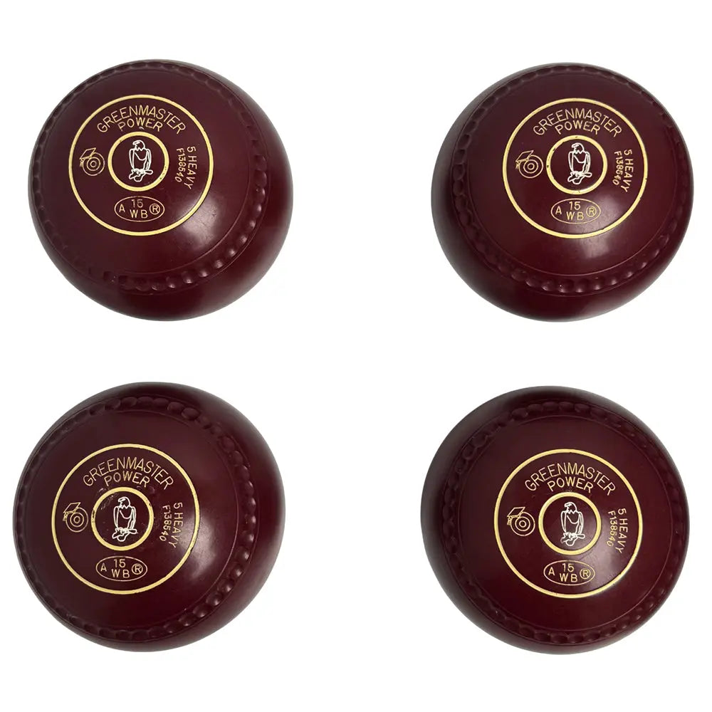 Greenmaster (Pre-Owned) Power Lawn Bowls Size 5 Heavy Gripped - Maroon - F138540 - Bowls City