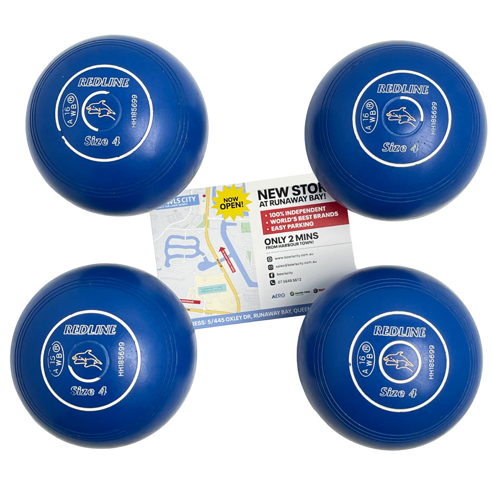 Taylor (Pre-Owned) Redline  Lawn Bowls Size 4 Heavy Non-Gripped - Blue