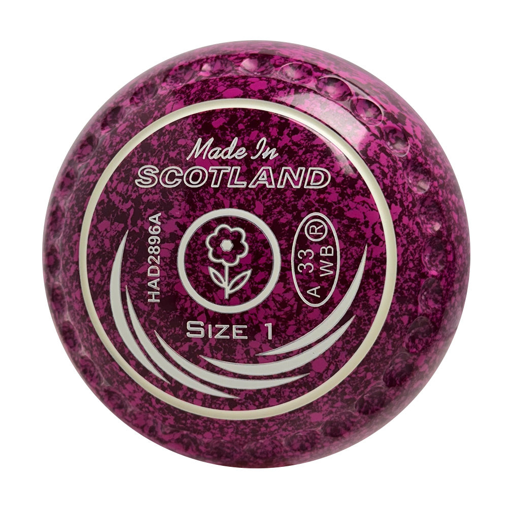 Taylor SRV Lawn Bowls Size 1 Heavy Gripped Dark Magenta/Pink -HAD2896A