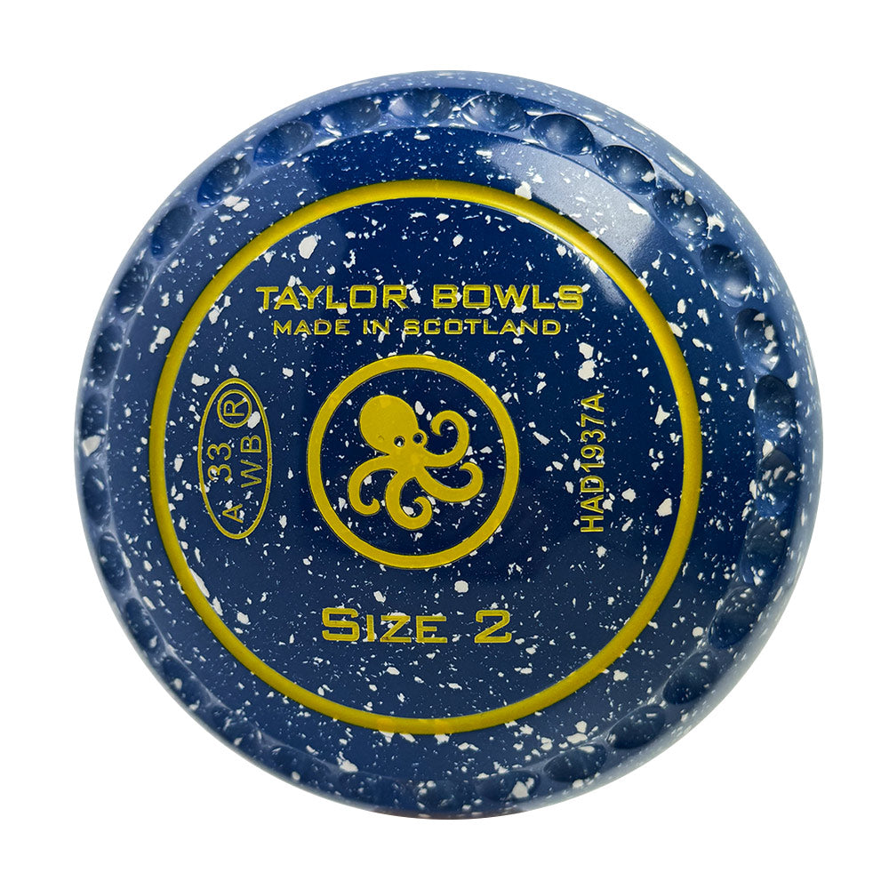 Taylor GTR Lawn Bowls Size 2 Heavy Gripped Blue/White HAD1937A