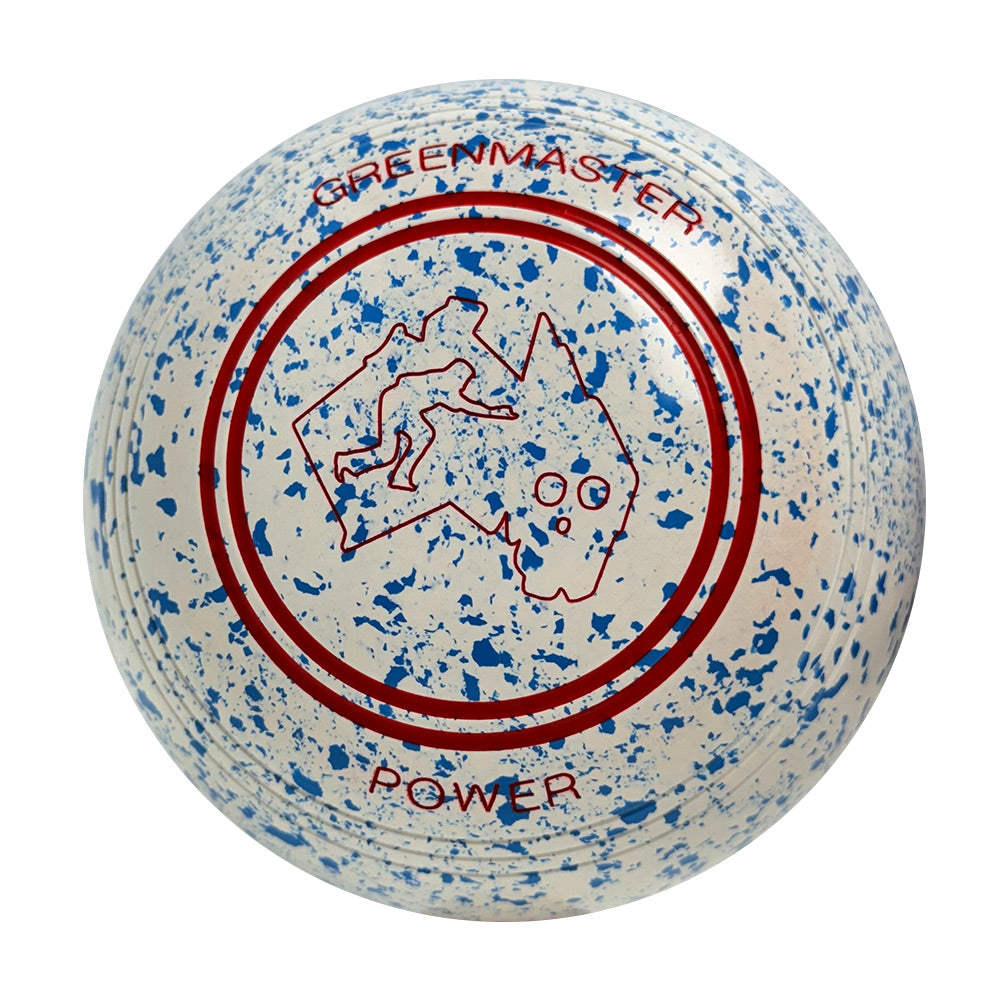 Greenmaster Power Lawn Bowls Size 4 Heavy Gripped White/Blue - AD9645A