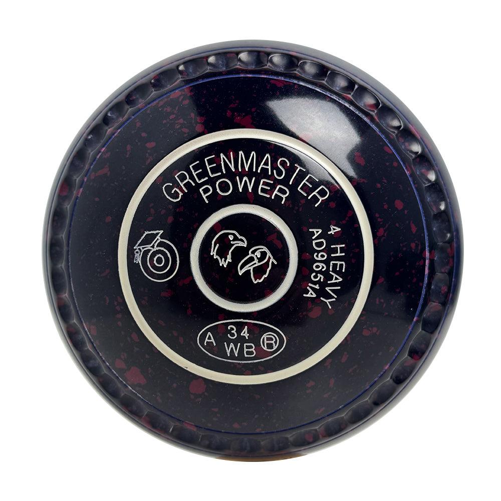 Greenmaster Power Lawn Bowls Size 4 Heavy Gripped Dark Blue/Magenta - AD9651A