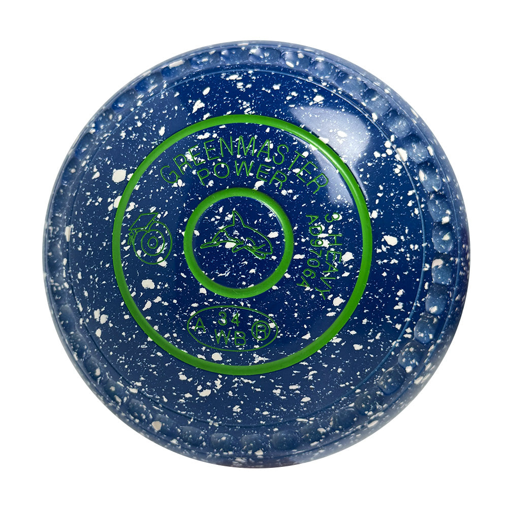 Greenmaster Power Lawn Bowls Size 3 Heavy Gripped Light Blue/White - AD9706A