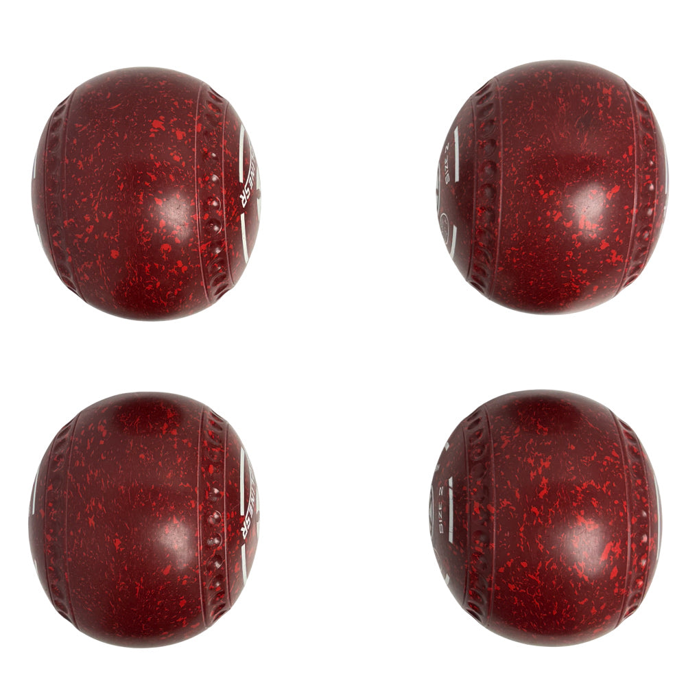 Taylor (Pre-Owned) Redline SR Lawn Bowls Size 2 Heavy Gripped - Maroon/Red Speckle HAB509716A