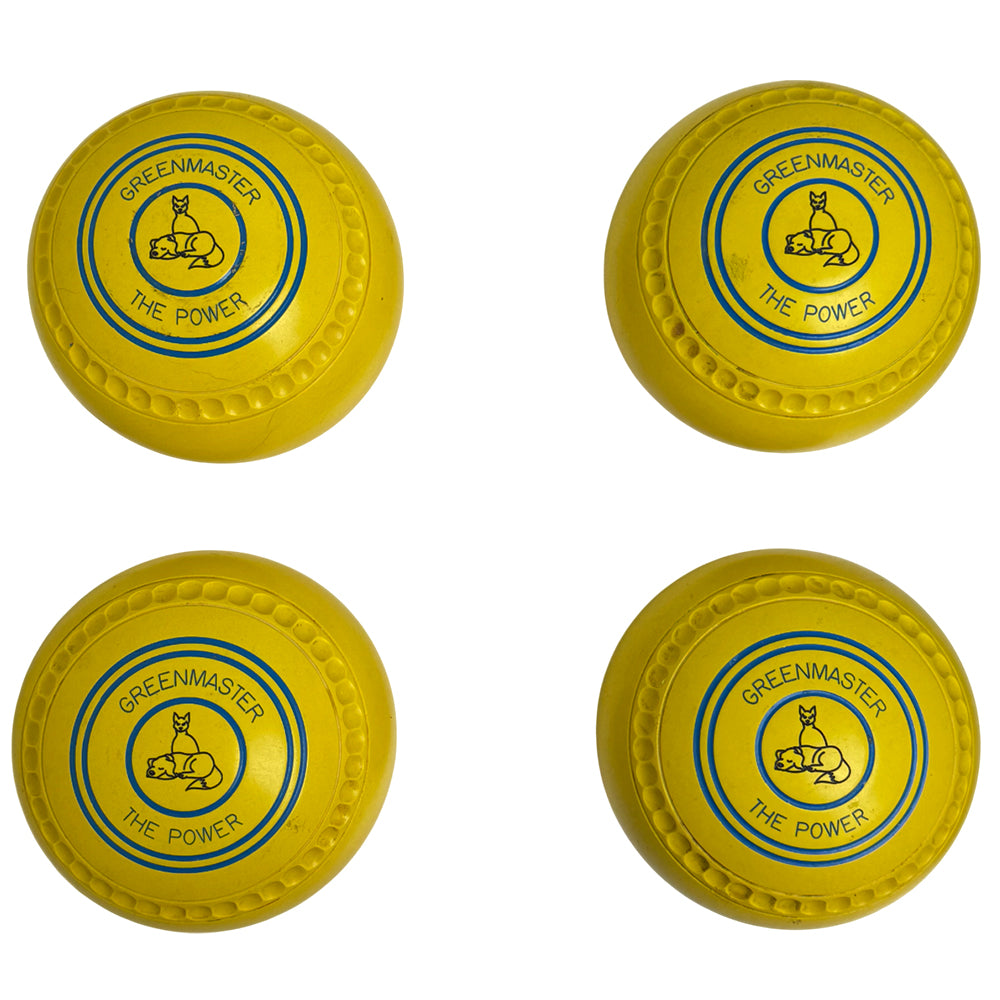 Greenmaster (Pre-Owned) Power Lawn Bowls Size 4 Heavy Gripped - Yellow - L299910