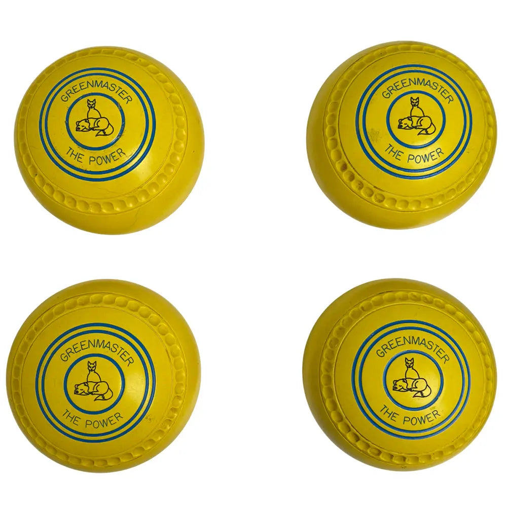 Greenmaster (Pre-Owned) Power Lawn Bowls Size 4 Heavy Gripped - Yellow - L299910 - Bowls City