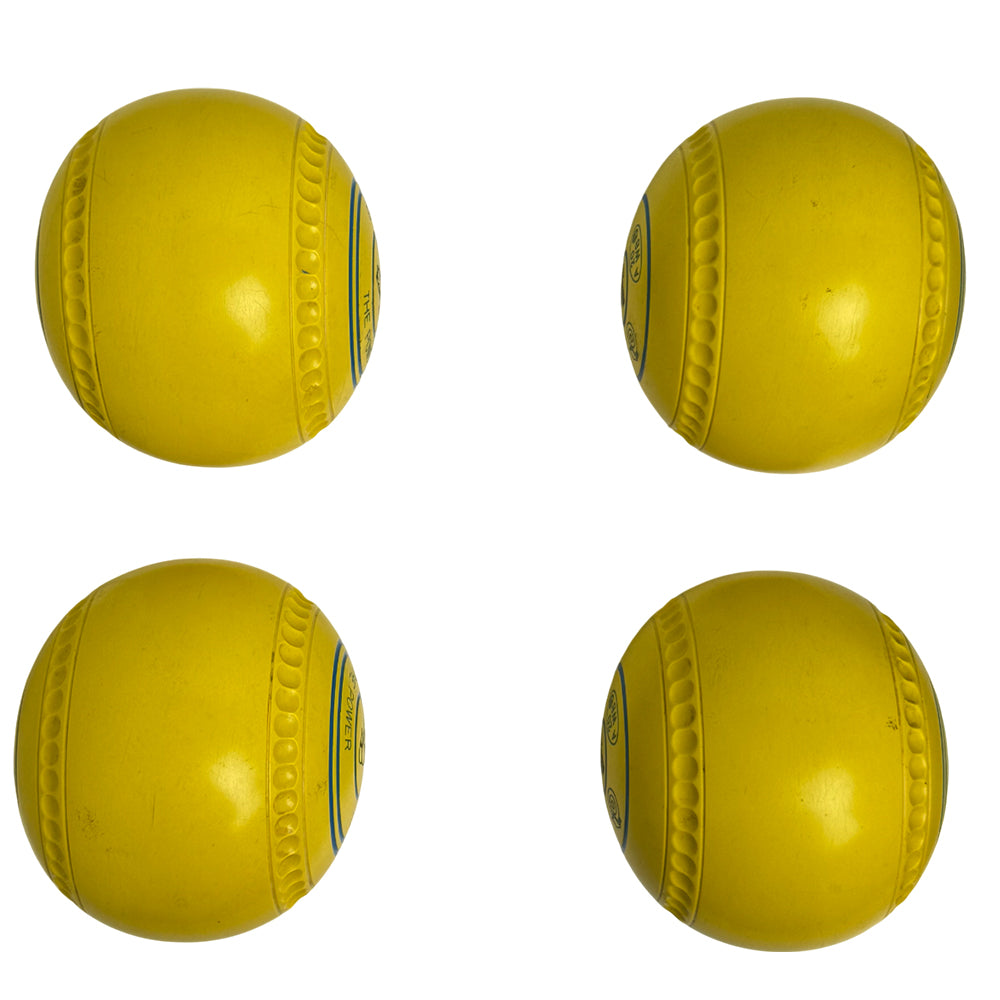 Greenmaster (Pre-Owned) Power Lawn Bowls Size 4 Heavy Gripped - Yellow - L299910