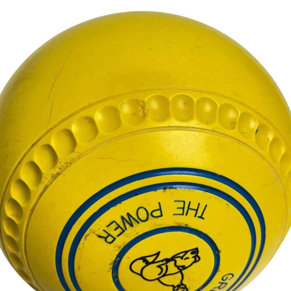 Greenmaster (Pre-Owned) Power Lawn Bowls Size 4 Heavy Gripped - Yellow - L299910