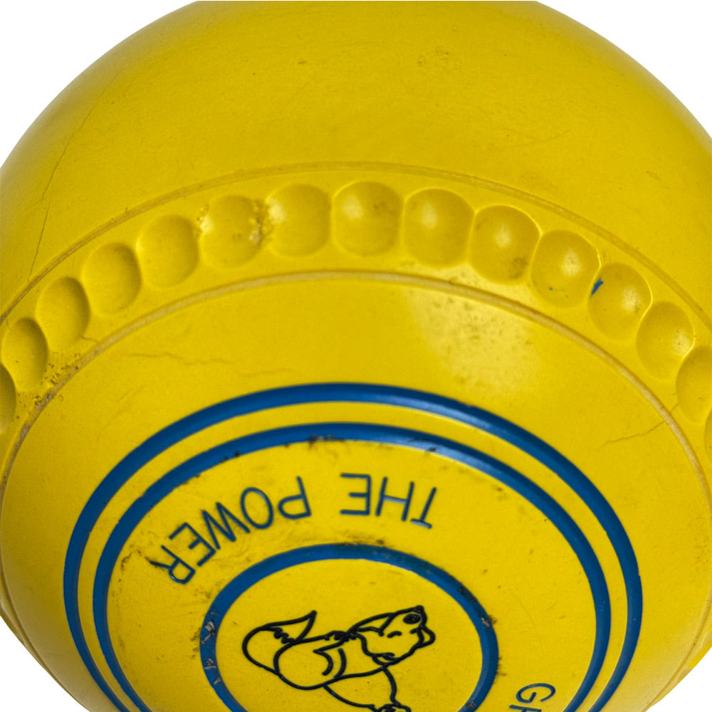 Greenmaster (Pre-Owned) Power Lawn Bowls Size 4 Heavy Gripped - Yellow - L299910