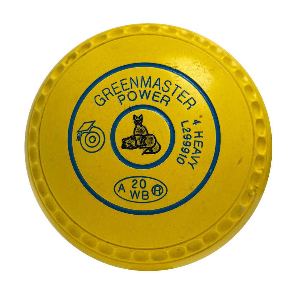 Greenmaster (Pre-Owned) Power Lawn Bowls Size 4 Heavy Gripped - Yellow - L299910