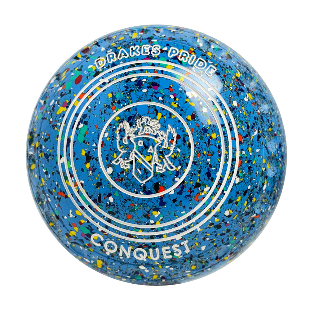 Drakes Pride Conquest Lawn Bowls Size 4 Heavy Gripped Sky Blue/Harlequin Y5-9949