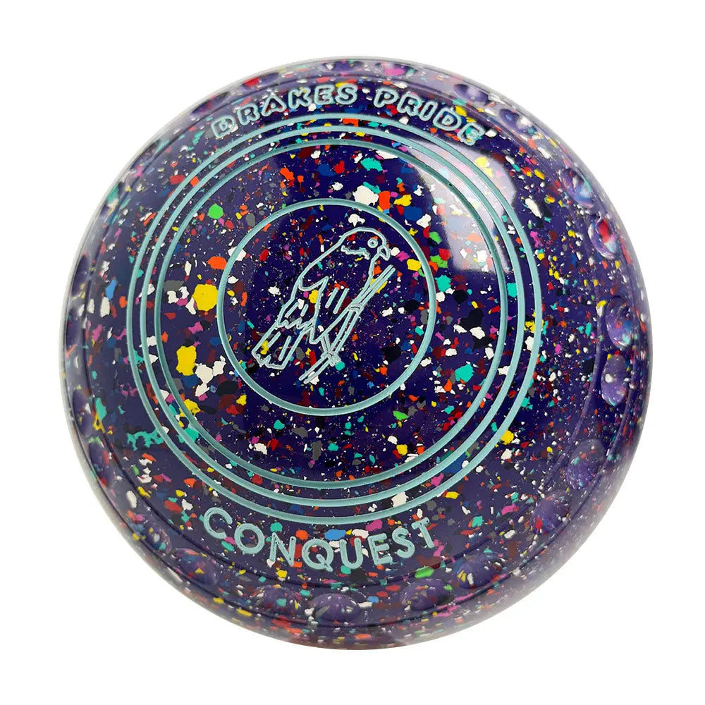 Drakes Pride Conquest Lawn Bowls Size 4 Heavy Gripped Purple/Harlequin Y4-9949 Drakes Pride