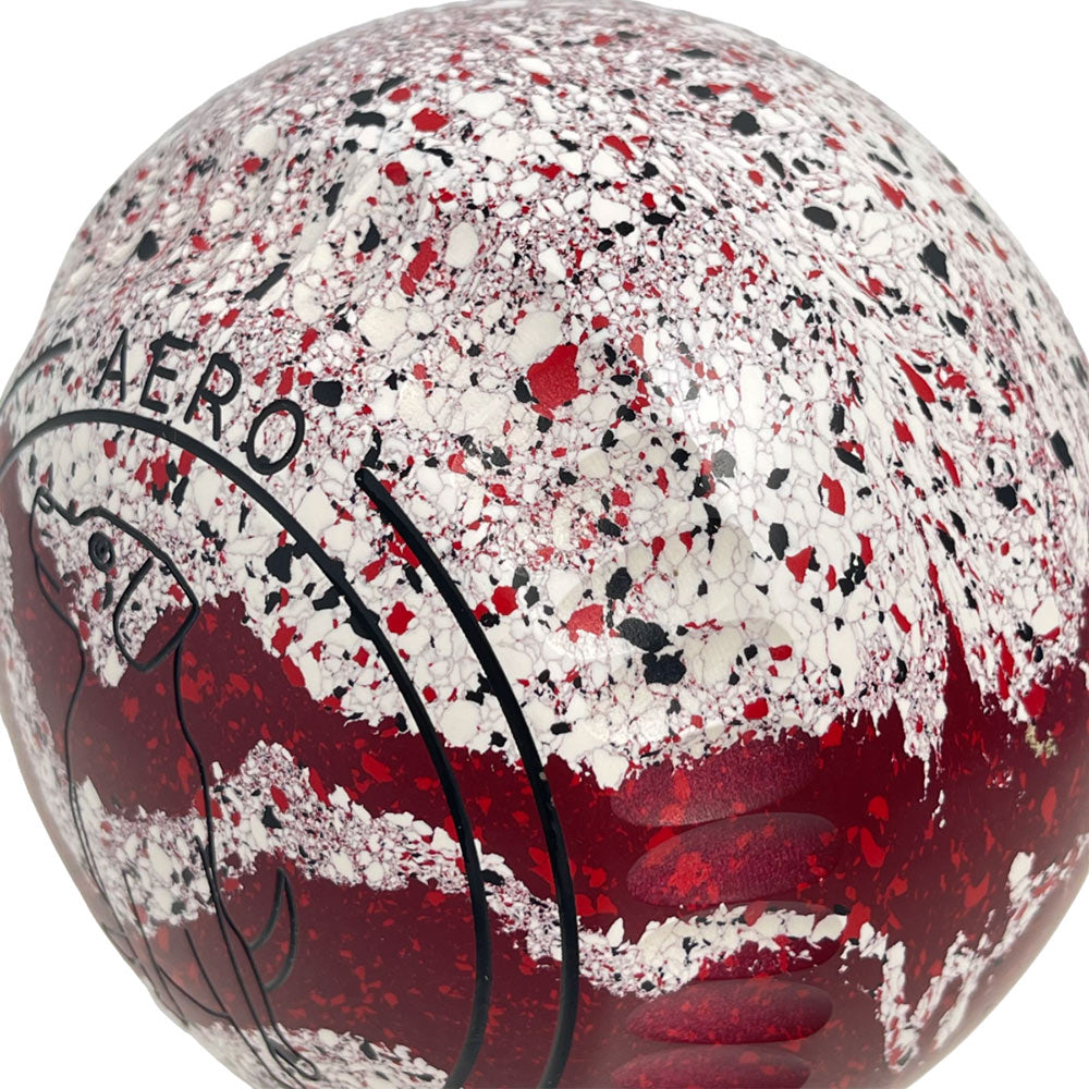 Aero Optima Lawn Bowls 2 Heavy Enhance Grip Snow/Maroon Swirl - 239463