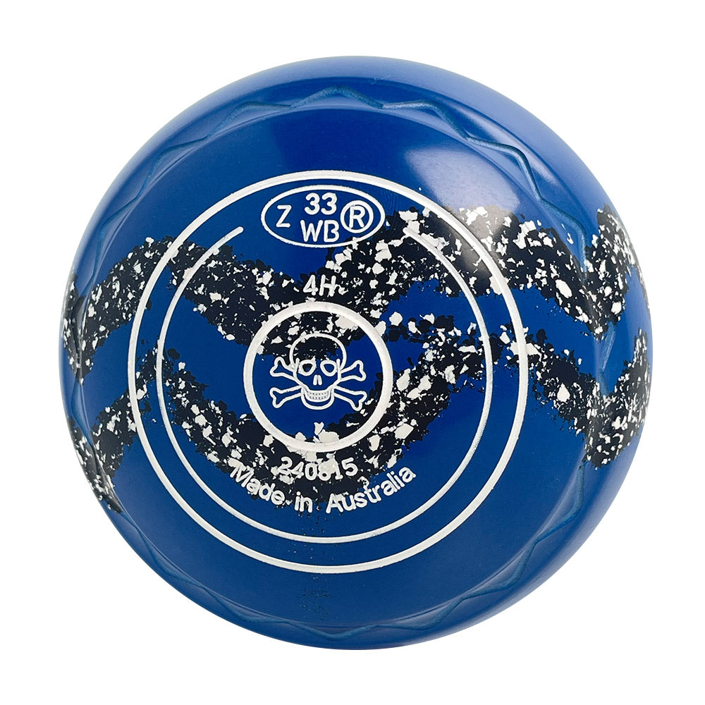 Aero Optima Lawn Bowls 4 Heavy Z-Scoop Blue/Onyx Swirl - 240815