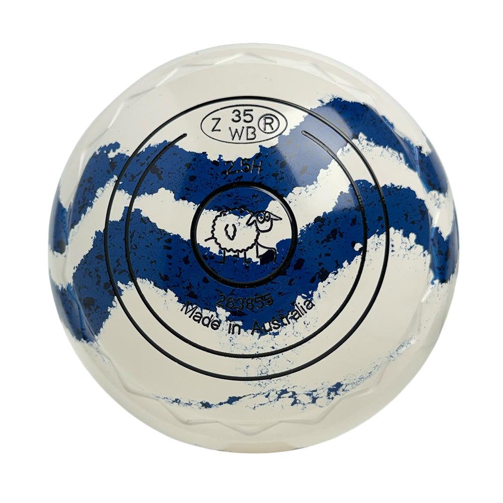 Aero Optima Lawn Bowls 2.5 Heavy Z-Scoop White/Ocean Swirl - 263855