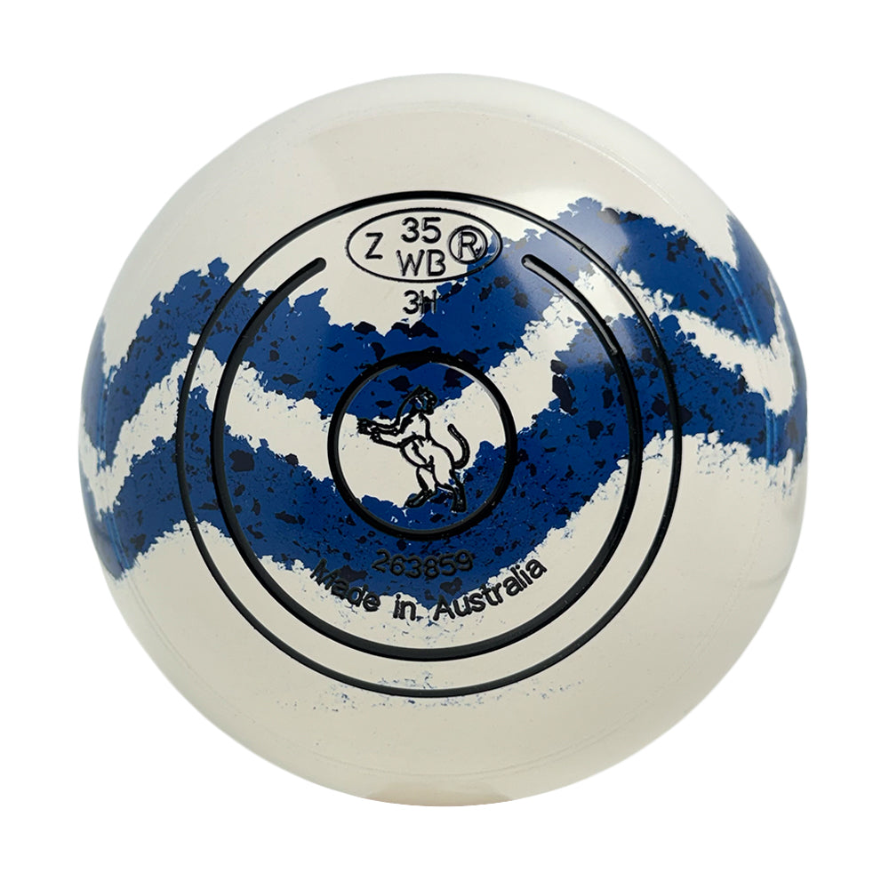 Aero Dynamic Lawn Bowls 3 Heavy Non Gripped White/Ocean Swirl -  263859