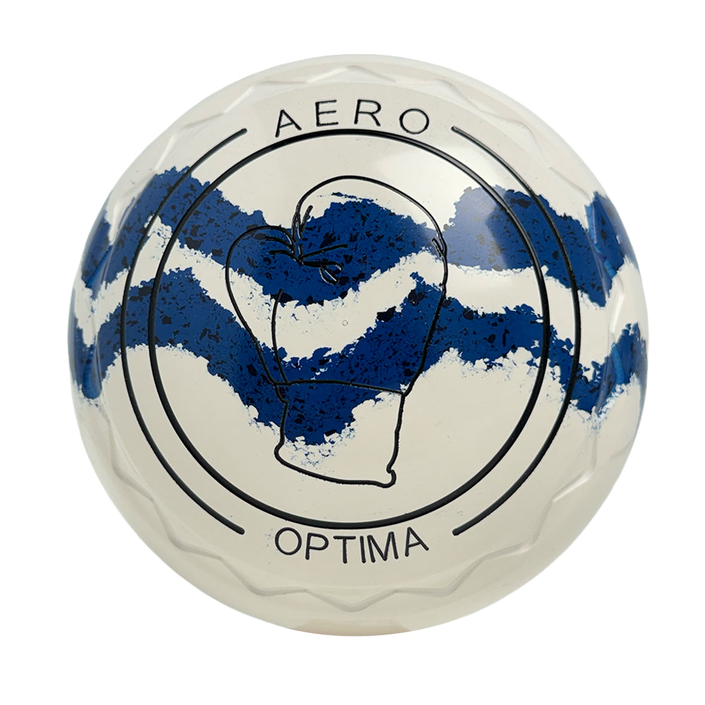 Aero Optima Lawn Bowls 3 Heavy Z Scoop White/Ocean Swirl -263863