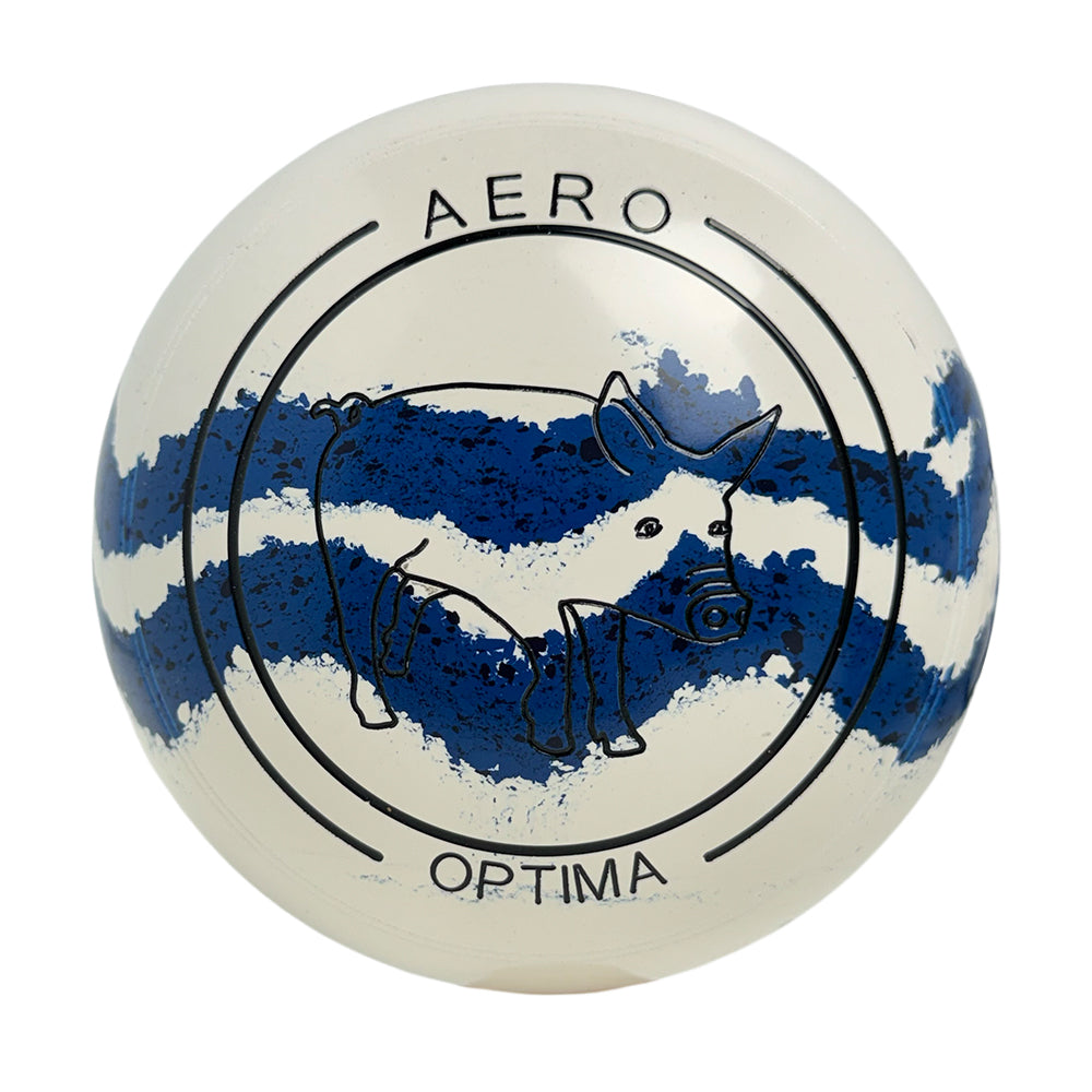 Aero Optima Lawn Bowls 3 Heavy Non-Gripped White/Ocean Swirl -263865