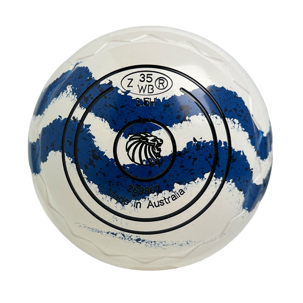 Aero Dynamic Lawn Bowls 3.5 Heavy Z-Scoop White/Ocean Swirl - 263867