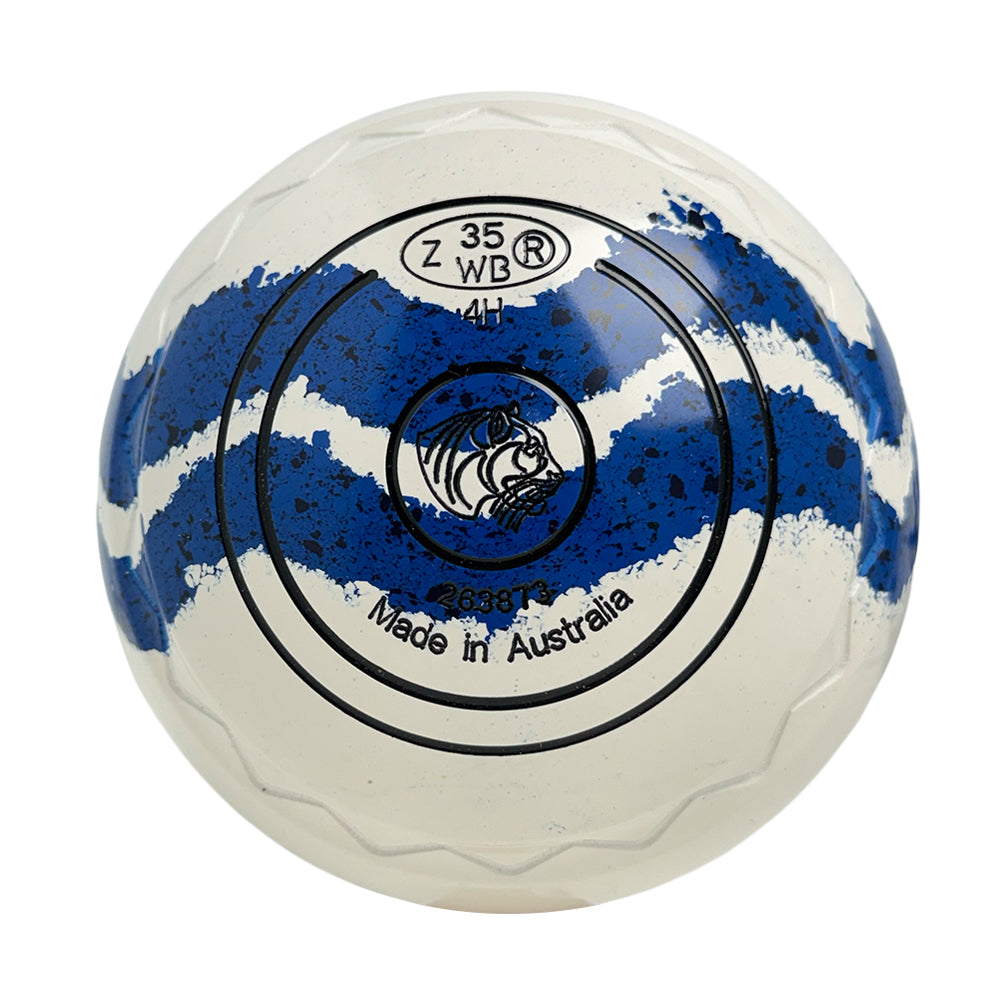 Aero Optima Lawn Bowls 4 Heavy Z-Scoop White/Ocean Swirl - 263873