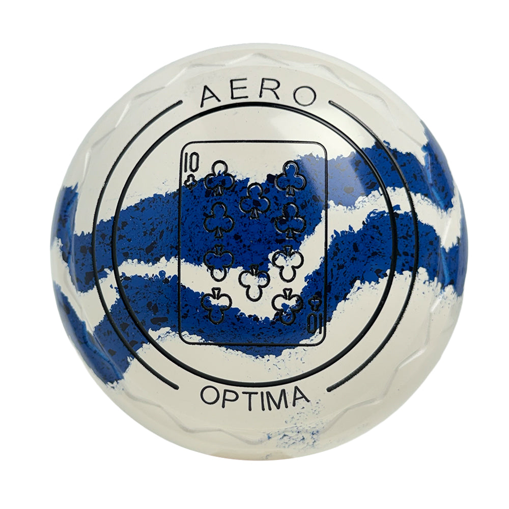 Aero Optima Lawn Bowls 4 Heavy Z-Scoop White/Ocean Swirl - 263875