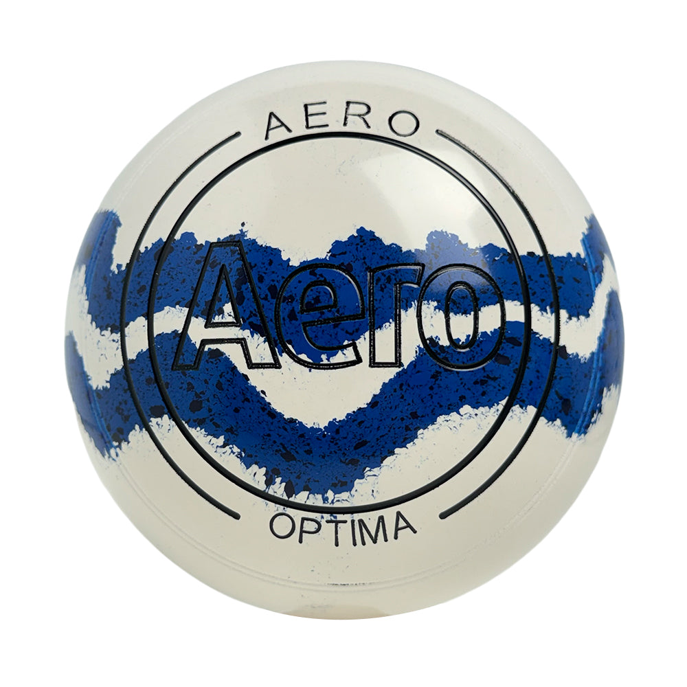 Aero Optima Lawn Bowls 4 Heavy Z-Scoop White/Ocean Swirl - 263877