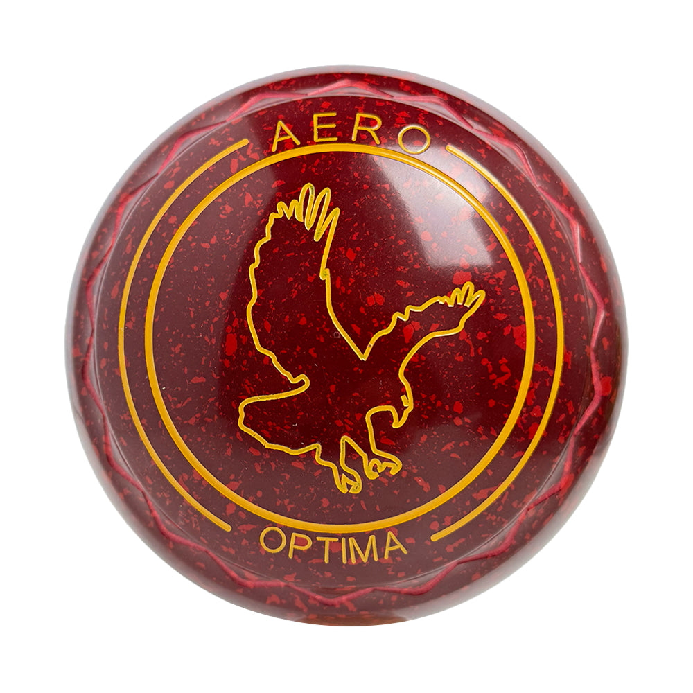Aero Optima Lawn Bowls 3.5 Heavy Z-Scoop Maroon Red - 264179