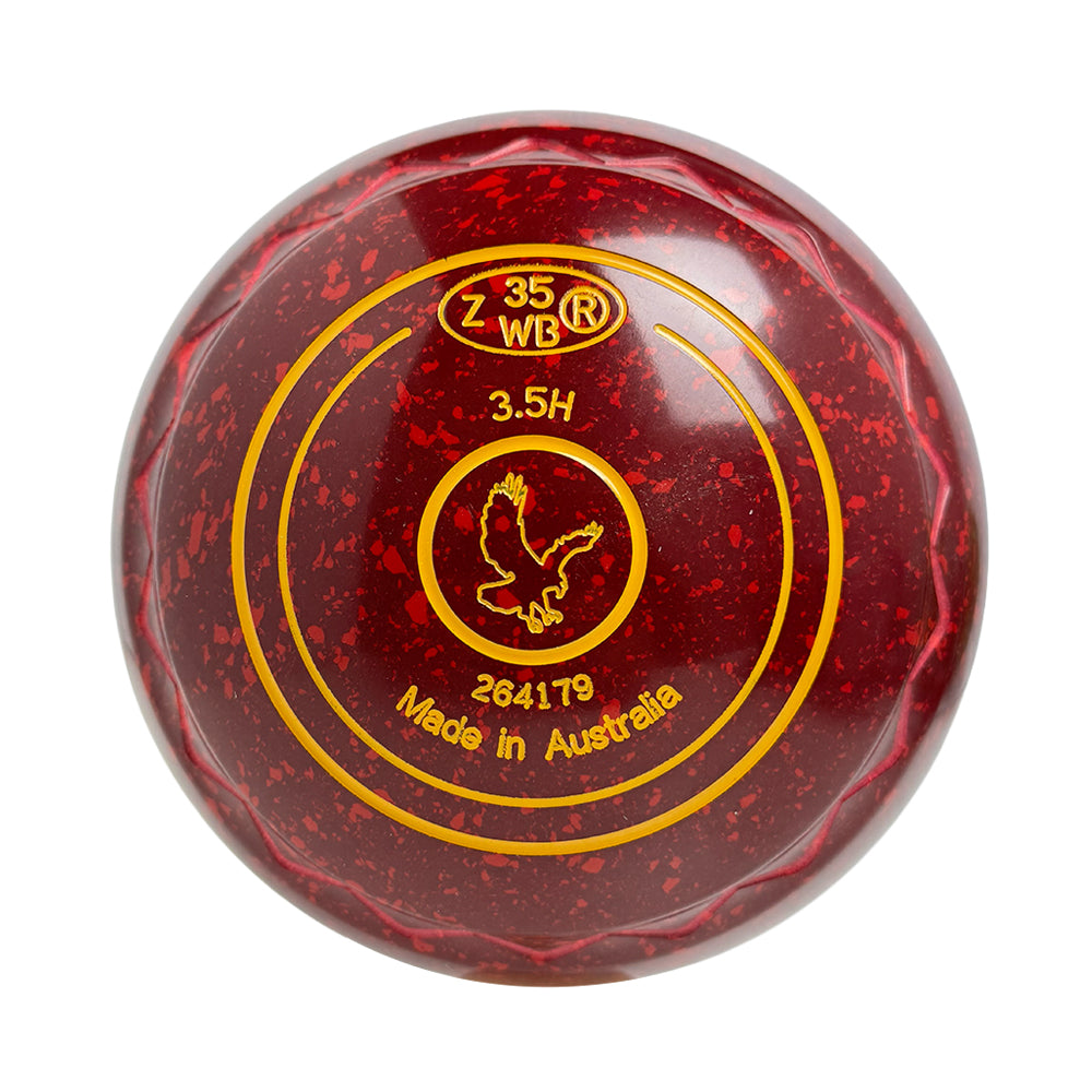 Aero Optima Lawn Bowls 3.5 Heavy Z-Scoop Maroon Red - 264179