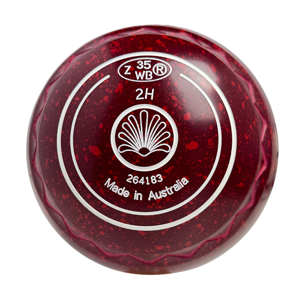 Aero Optima Lawn Bowls 2 Heavy Z-Scoop Maroon Red - 264183