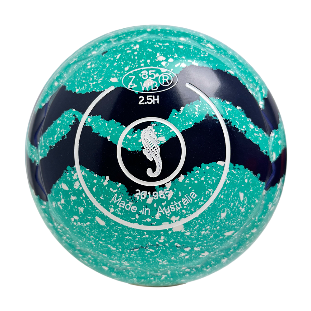 Aero Evolve Lawn Bowls 2.5 Heavy Z-Scoop Tiffany/Dark Blue Swirl - 261985