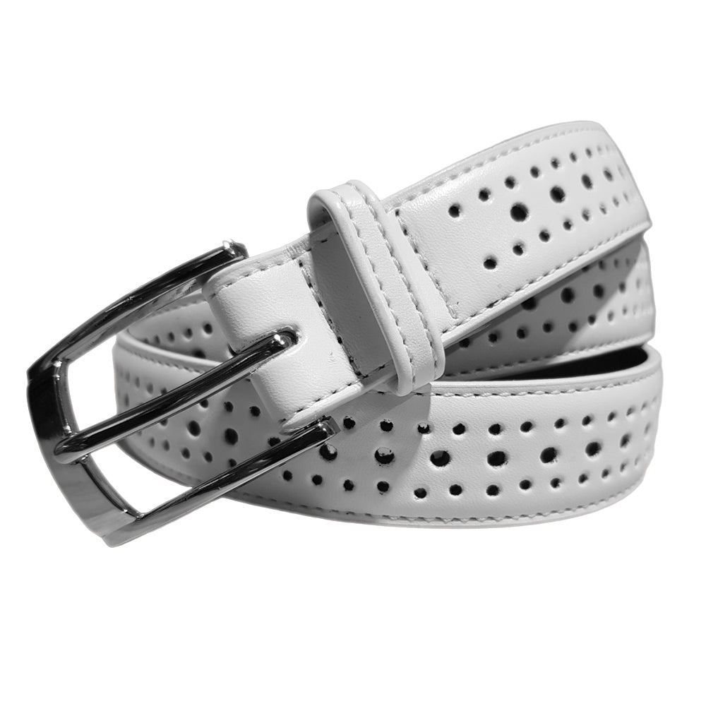 Avalon Stitched Porthole Belt - White