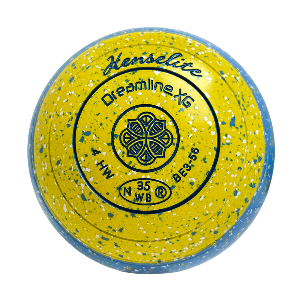 Henselite Dreamline XG Lawn Bowls Size 4 Non Gripped - Goldie Slice  BE3-56