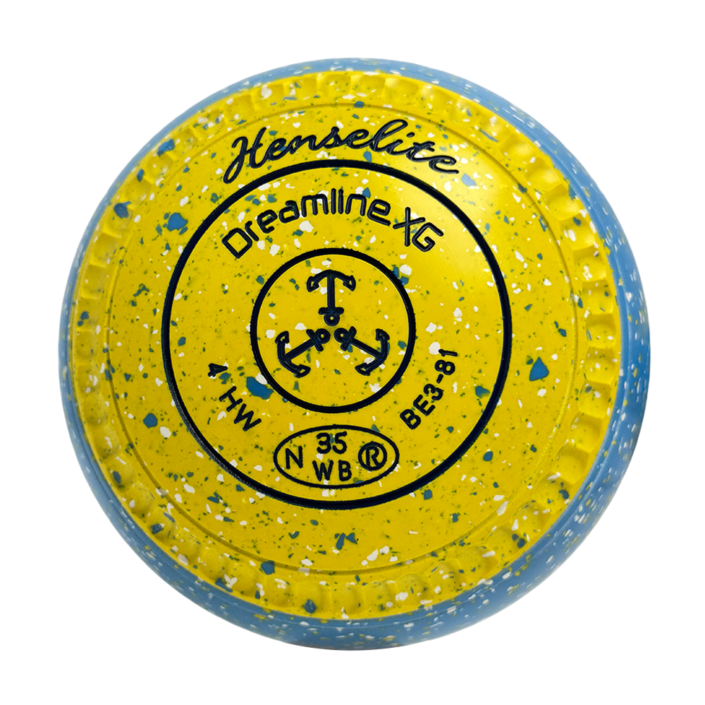 Henselite Dreamline XG Lawn Bowls Size 4 Heavy Gripped - Goldie Slice BE3-81