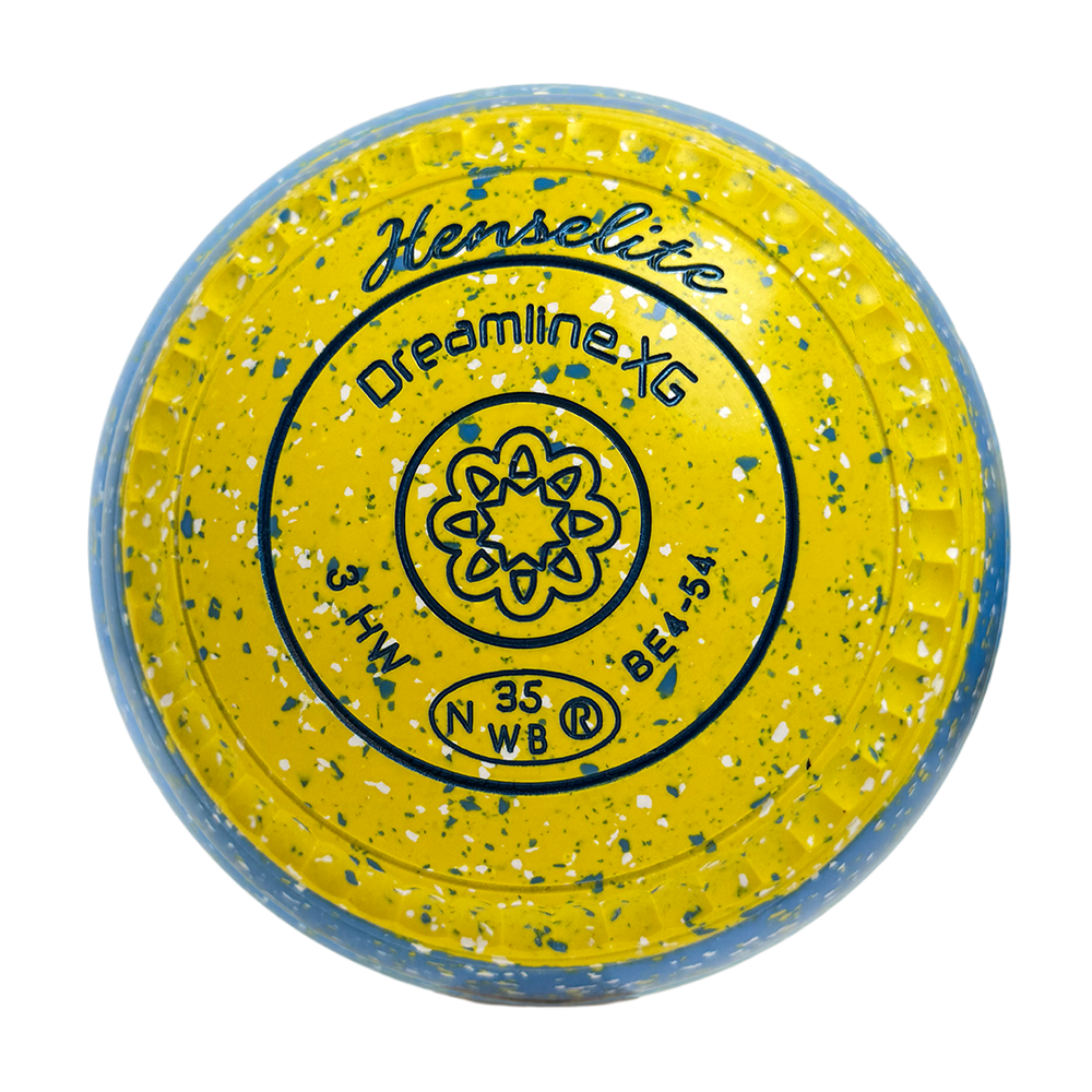 Henselite Dreamline XG Lawn Bowls Size 3 Heavy Gripped - Goldie Slice BE4-54
