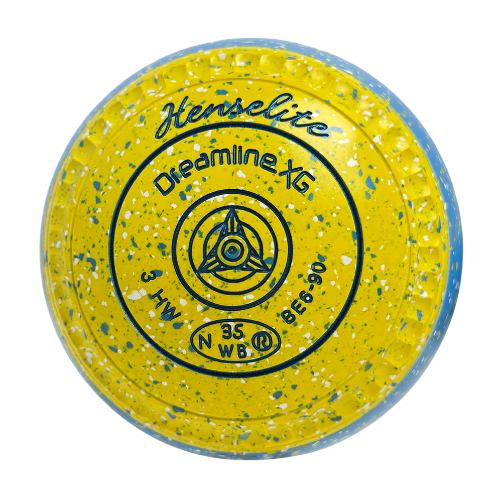 Henselite Dreamline XG Lawn Bowls Size 3 Heavy Gripped - Goldie Slice BE6-90