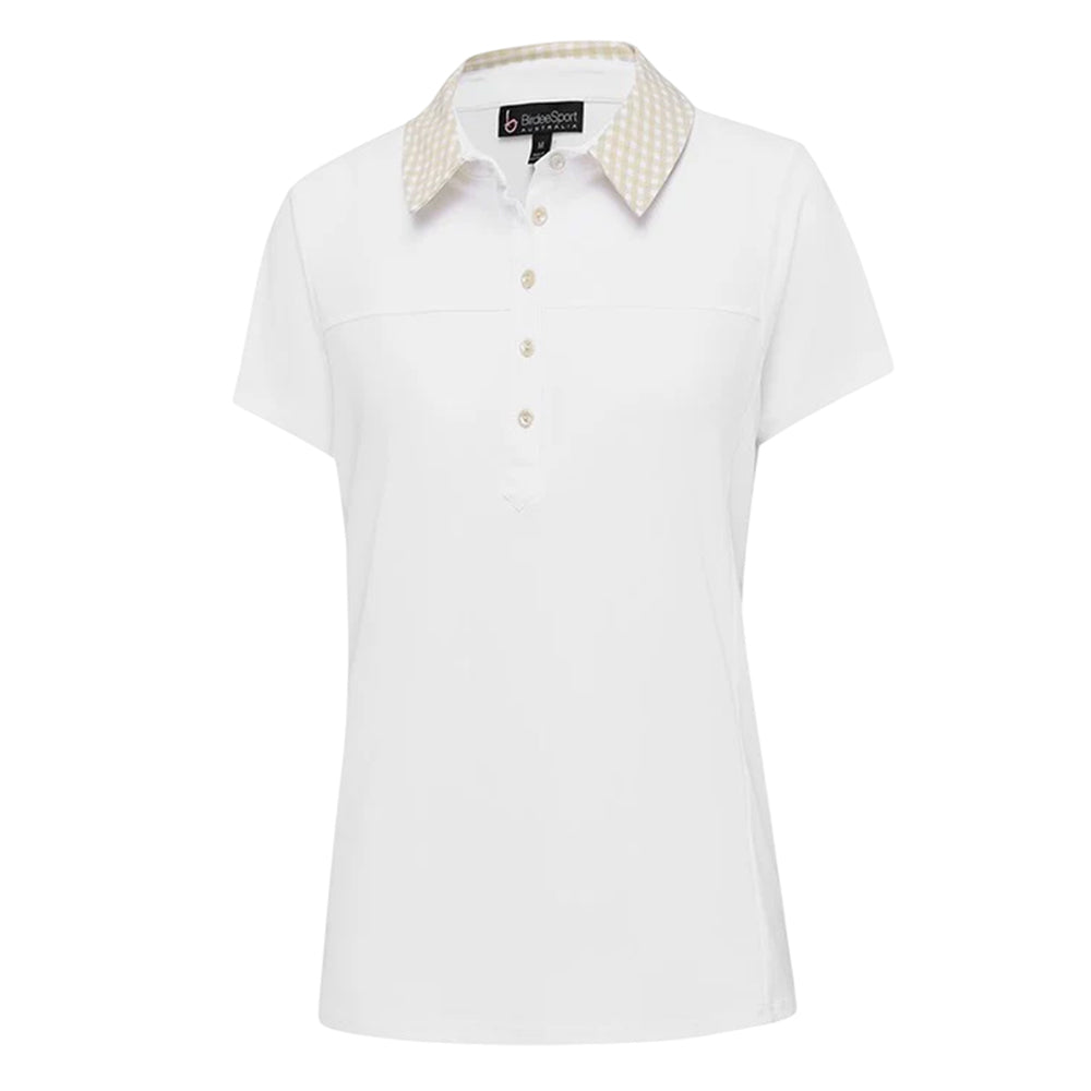 Birdee Sport Womens Bay City Short Sleeve Top - Taupe Check