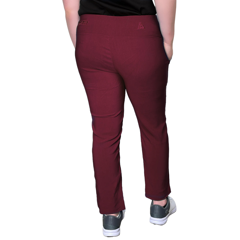 Bowlswear Australia Ladies Stretch Pants BA Logo - Maroon
