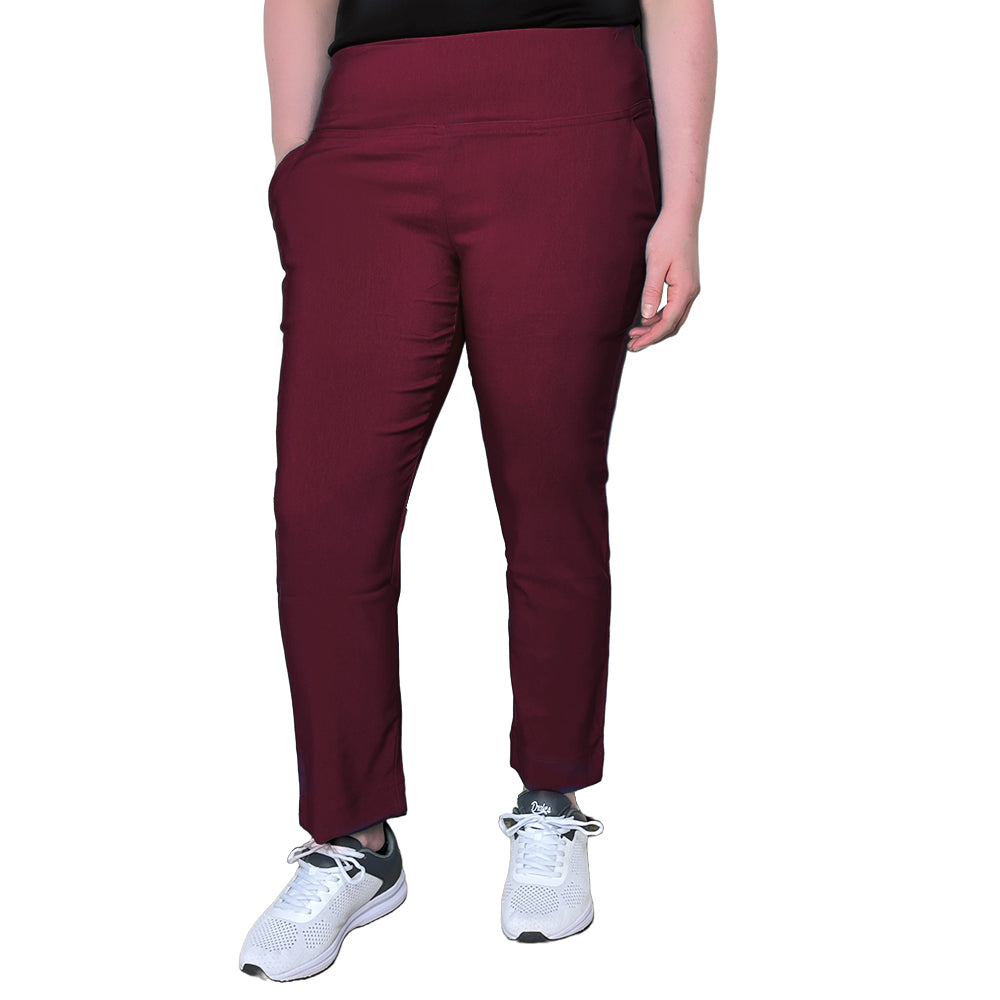 Bowlswear Australia Ladies Stretch Pants BA Logo - Maroon