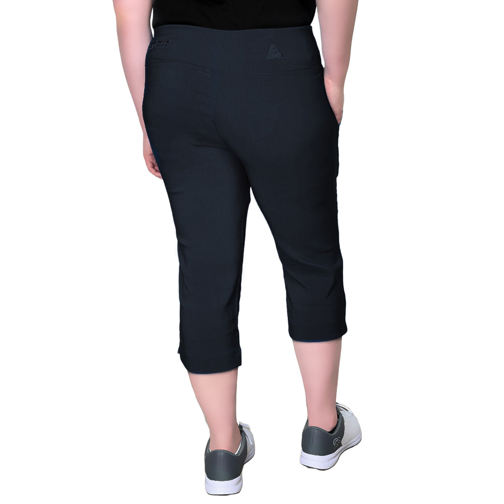 Bowlswear Australia Ladies Stretch Pedal Pusher BA Logo - Navy