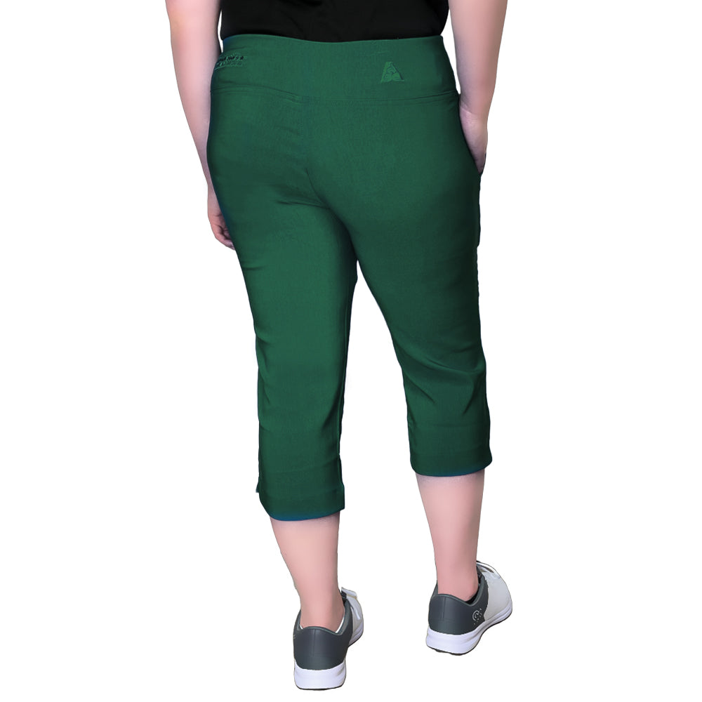 Bowlswear Australia Ladies Stretch Pedal Pusher BA Logo - Bottle Green