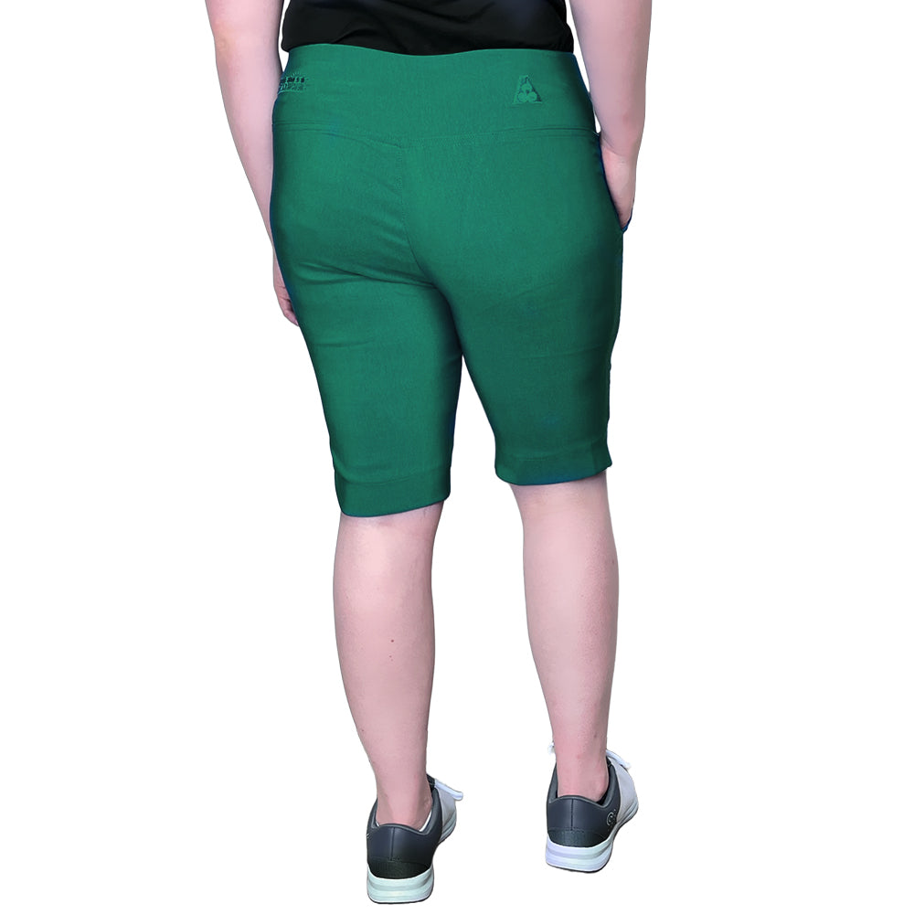 Bowlswear Australia Ladies Stretch Shorts  BA Logo - Bottle Green
