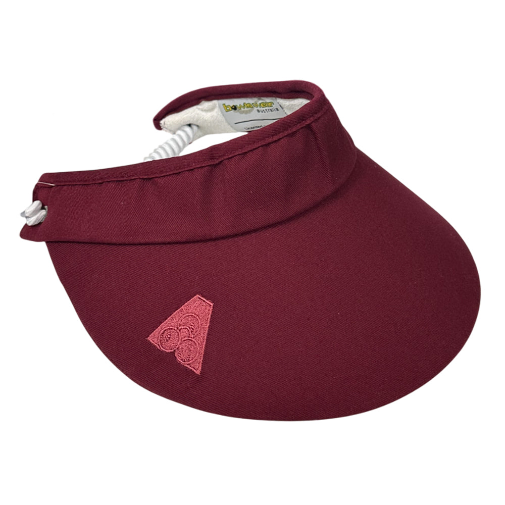 Bowlswear Australia Ladies Sun Visor BA Logo - Maroon