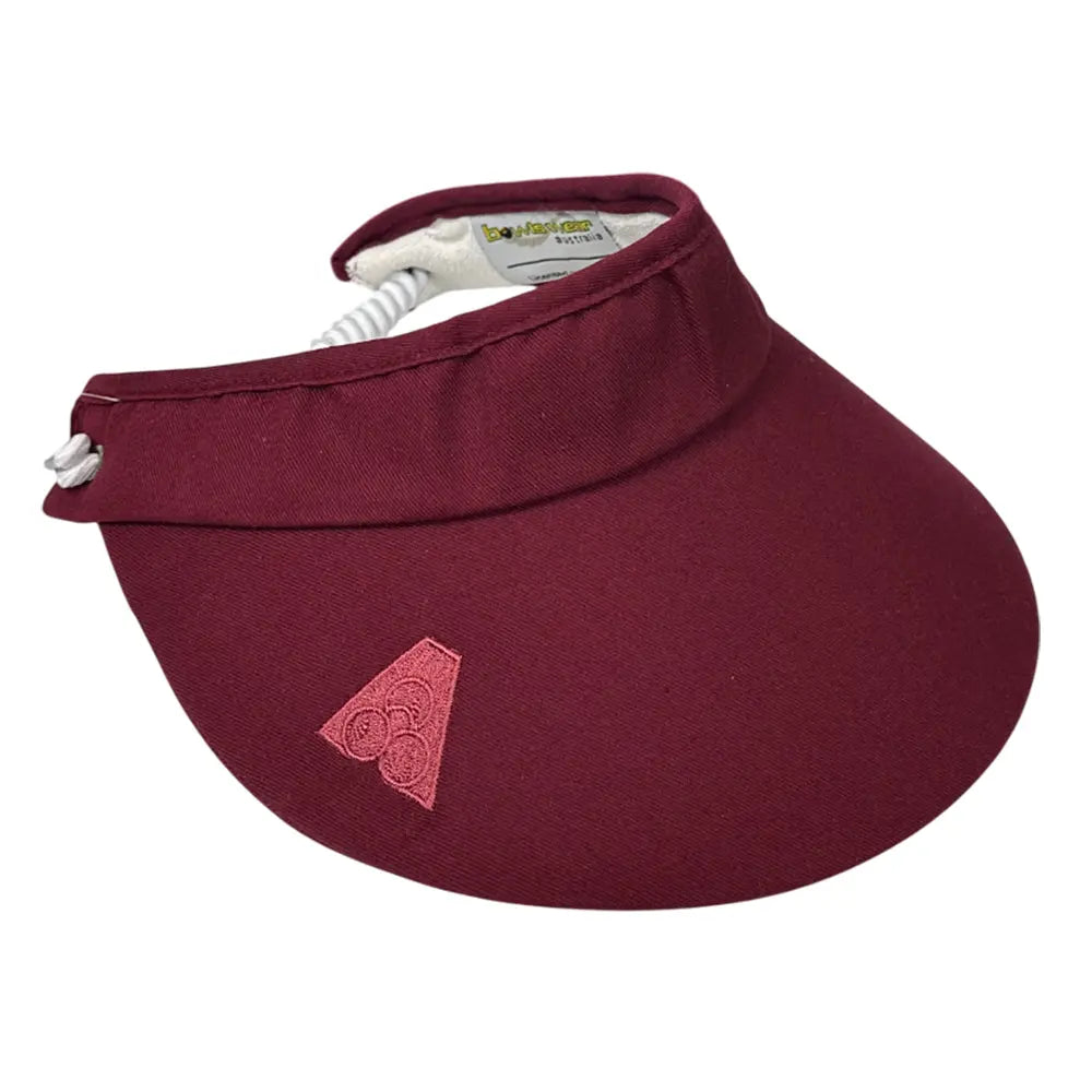 Bowlswear Australia Ladies Sun Visor BA Logo - Maroon - Bowls City