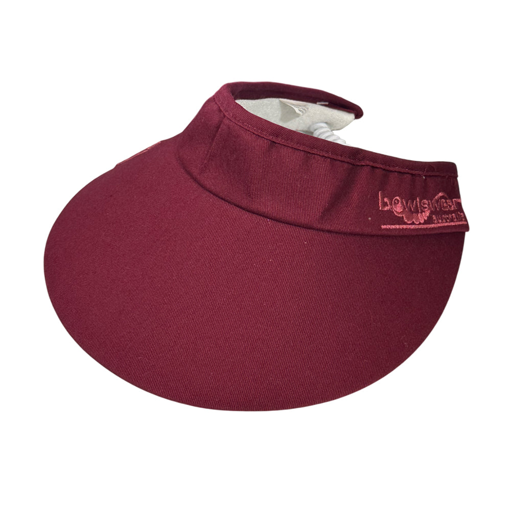 Bowlswear Australia Ladies Sun Visor BA Logo - Maroon