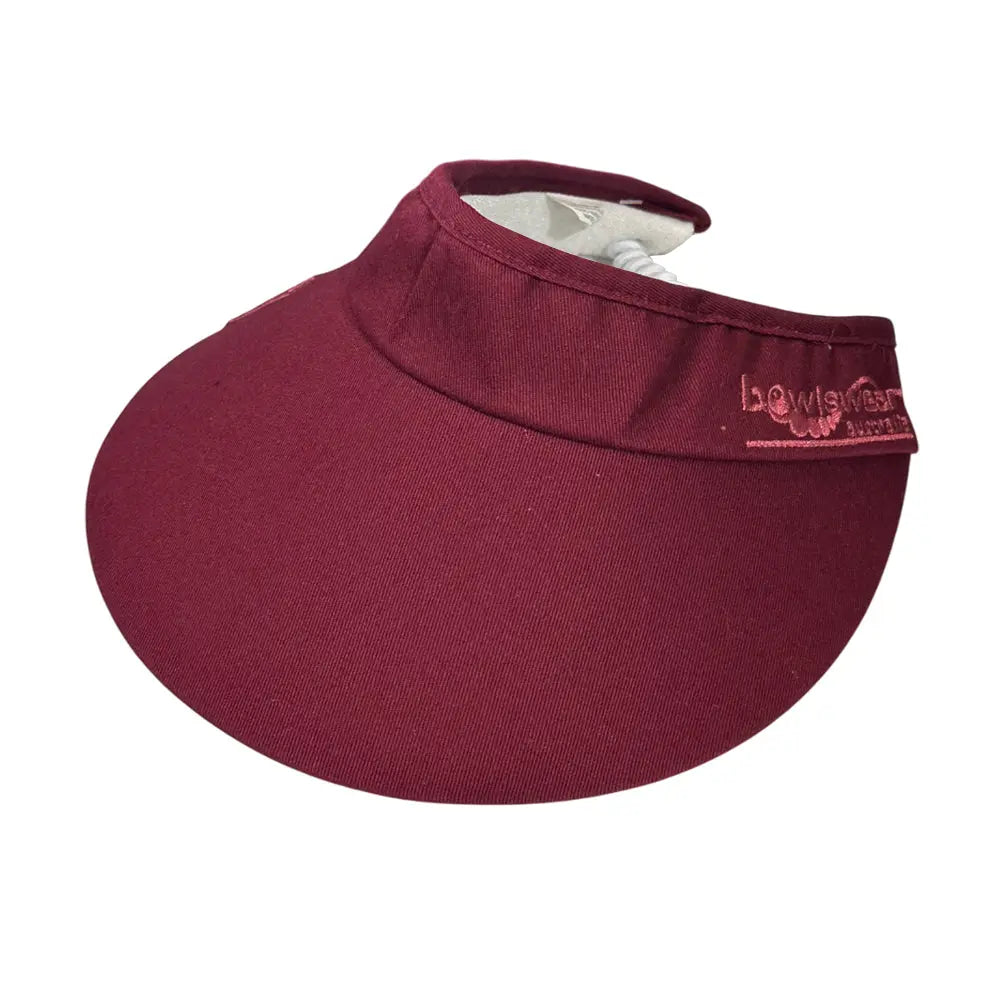 Bowlswear Australia Ladies Sun Visor BA Logo - Maroon - Bowls City