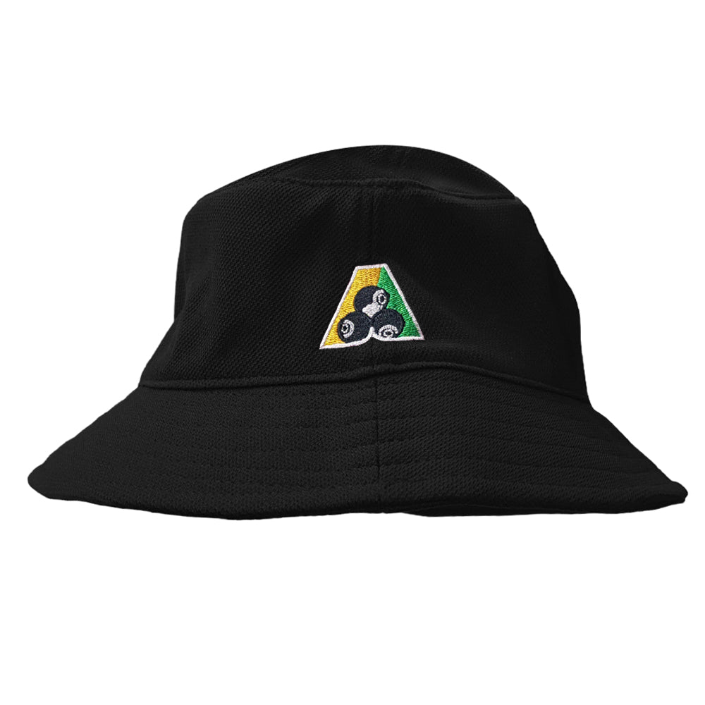 Bowlswear Australia Pique Mesh Bucket Hat BA Logo - Black - Bowls City