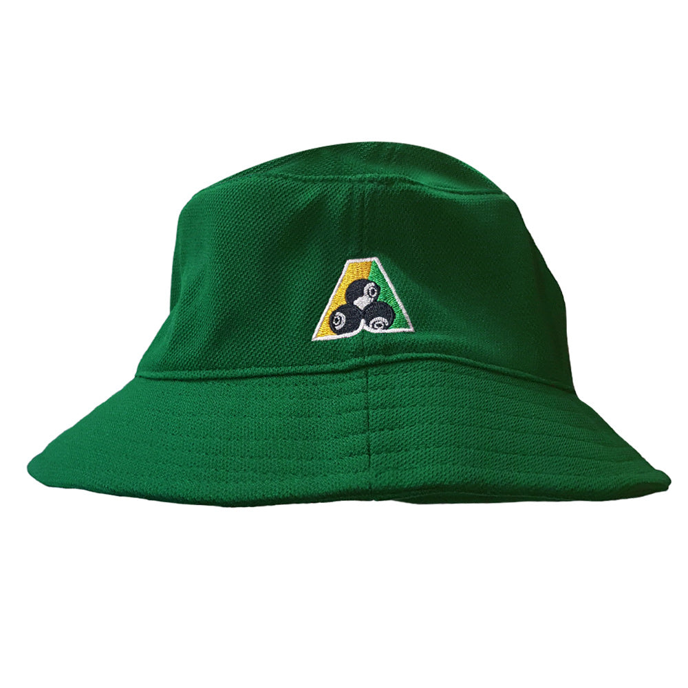 Bowlswear Australia Pique Mesh Bucket Hat BA Logo - Bottle Green - Bowls City