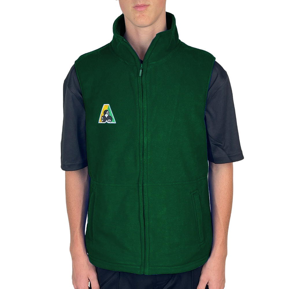 Bowlswear Australia Unisex Fleecy Vest BA Logo - Bottle Green